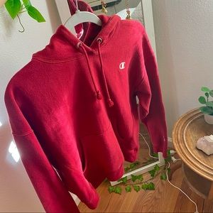 champion dark red hoodie !